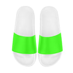 Women's Neon Green Solid Slider Sandals