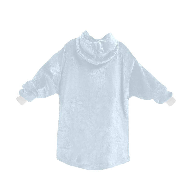 Women's Pale Aqua Blue Solid Blanket Hoodie
