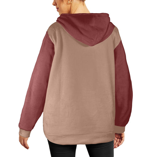 Women's Mocha Mousse & Brown Solid Flannel Hoodie