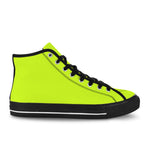 Men's Fluorescent Yellow Solid High Top Shoes