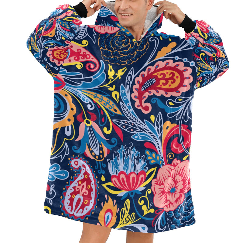 Men's Traditional Indian Art Abstract Blanket Hoodie
