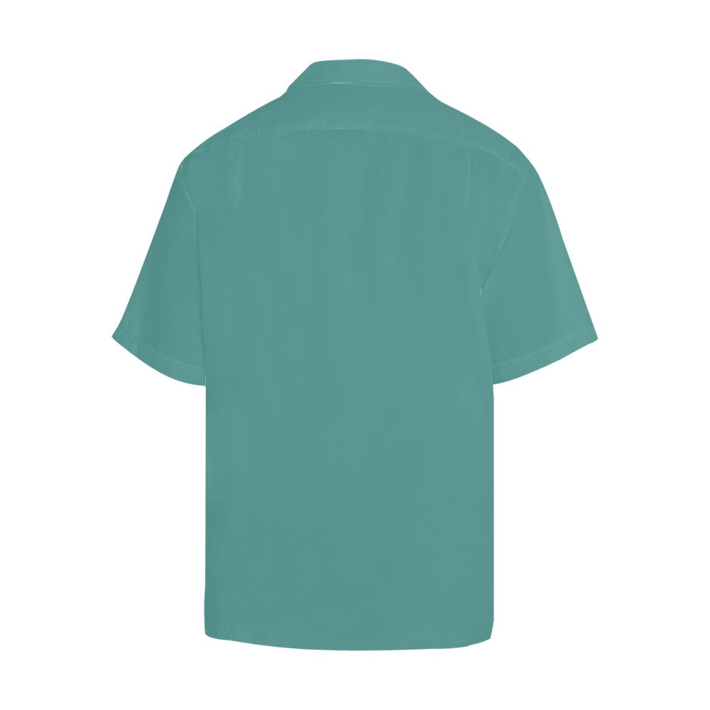 Men's Teal Blue Solid Half Sleeve Shirt