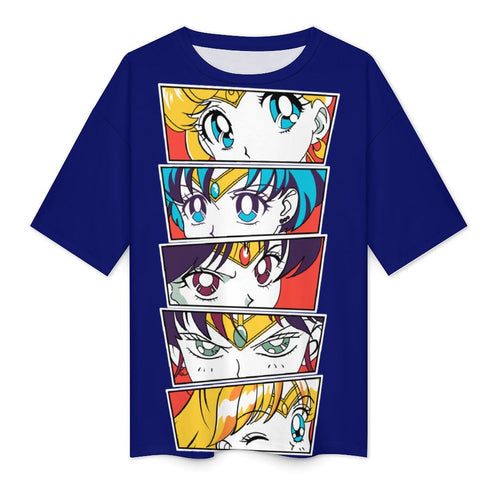 Women's Sailor Moon Eyes Anime Oversized T-shirt
