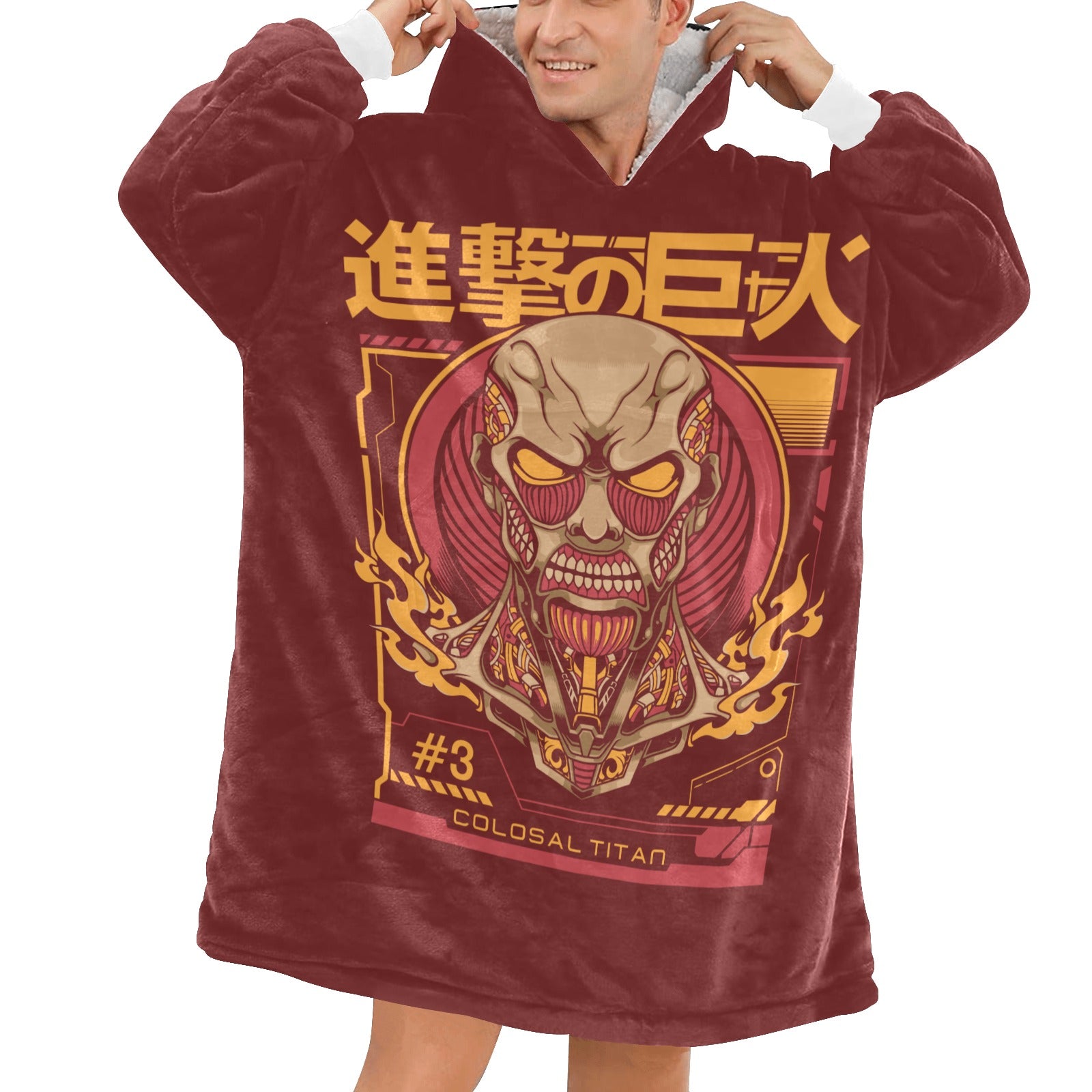 Men's Attack On Titans Anime Blanket Hoodie