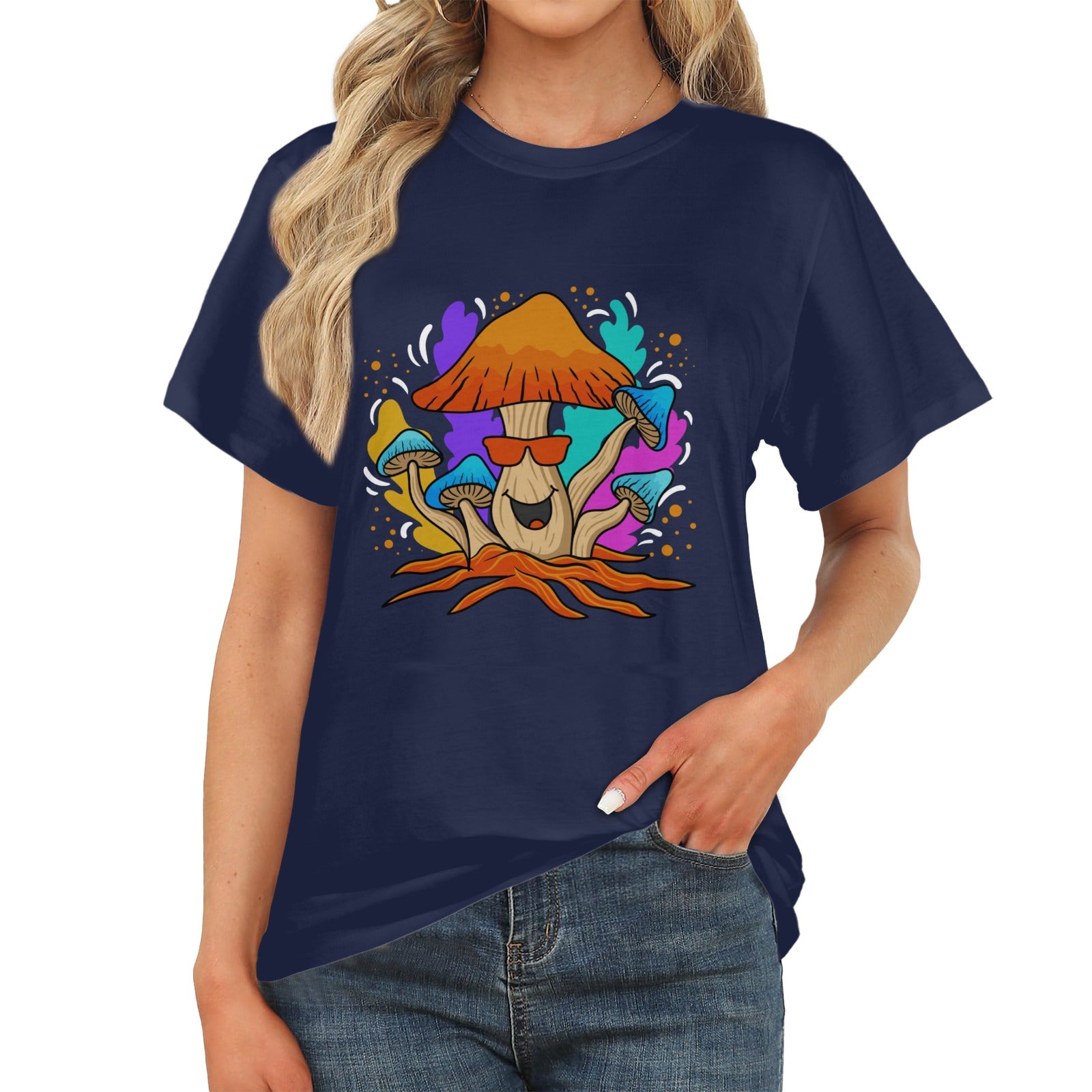 Women's Happy Mushroom Acid & Punk Classic Fit T-shirt