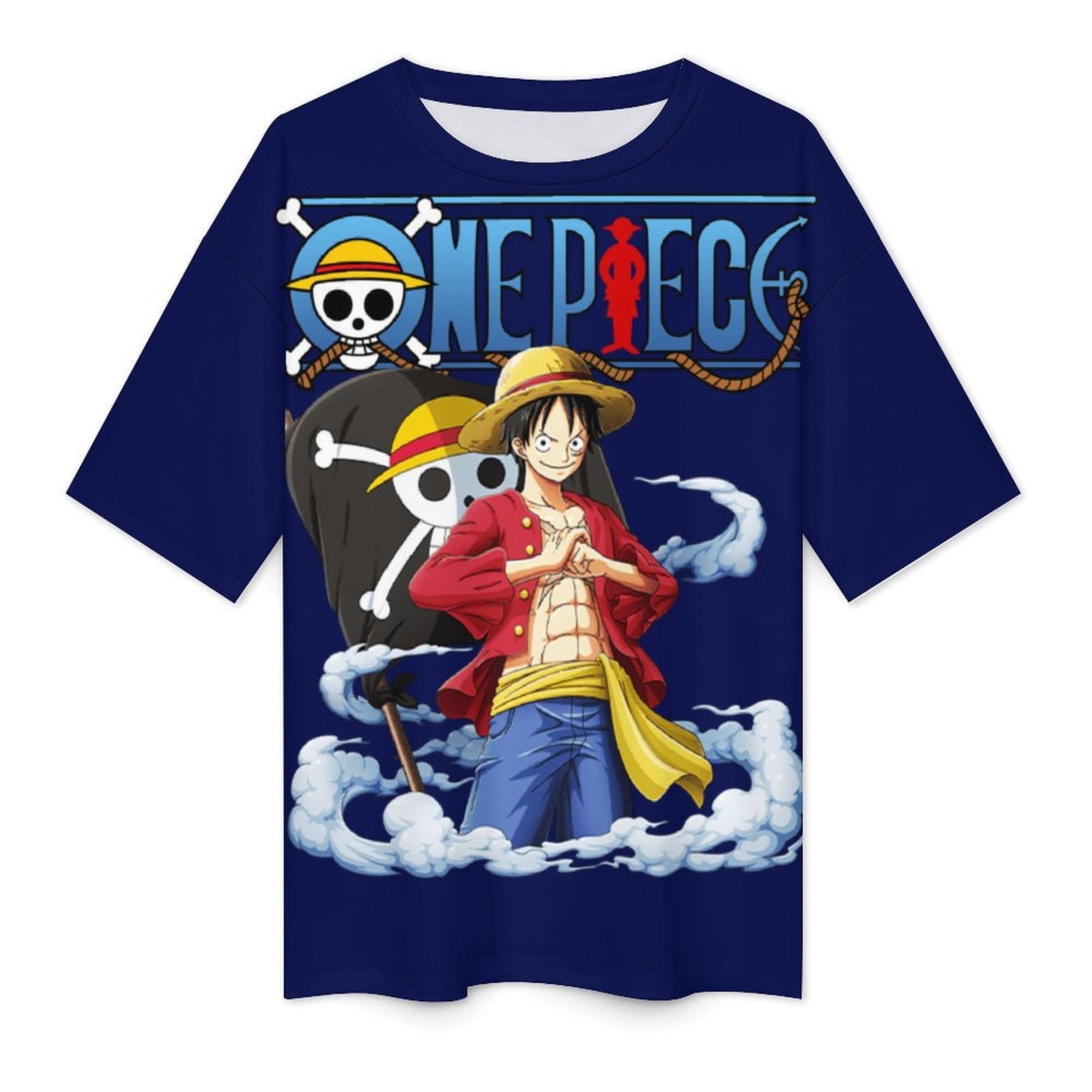 Men's Sailor Luffy One Piece Anime Oversized T-shirt