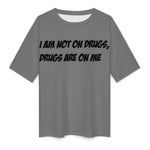 Men's Drugs on Me Typography Oversized T-shirt