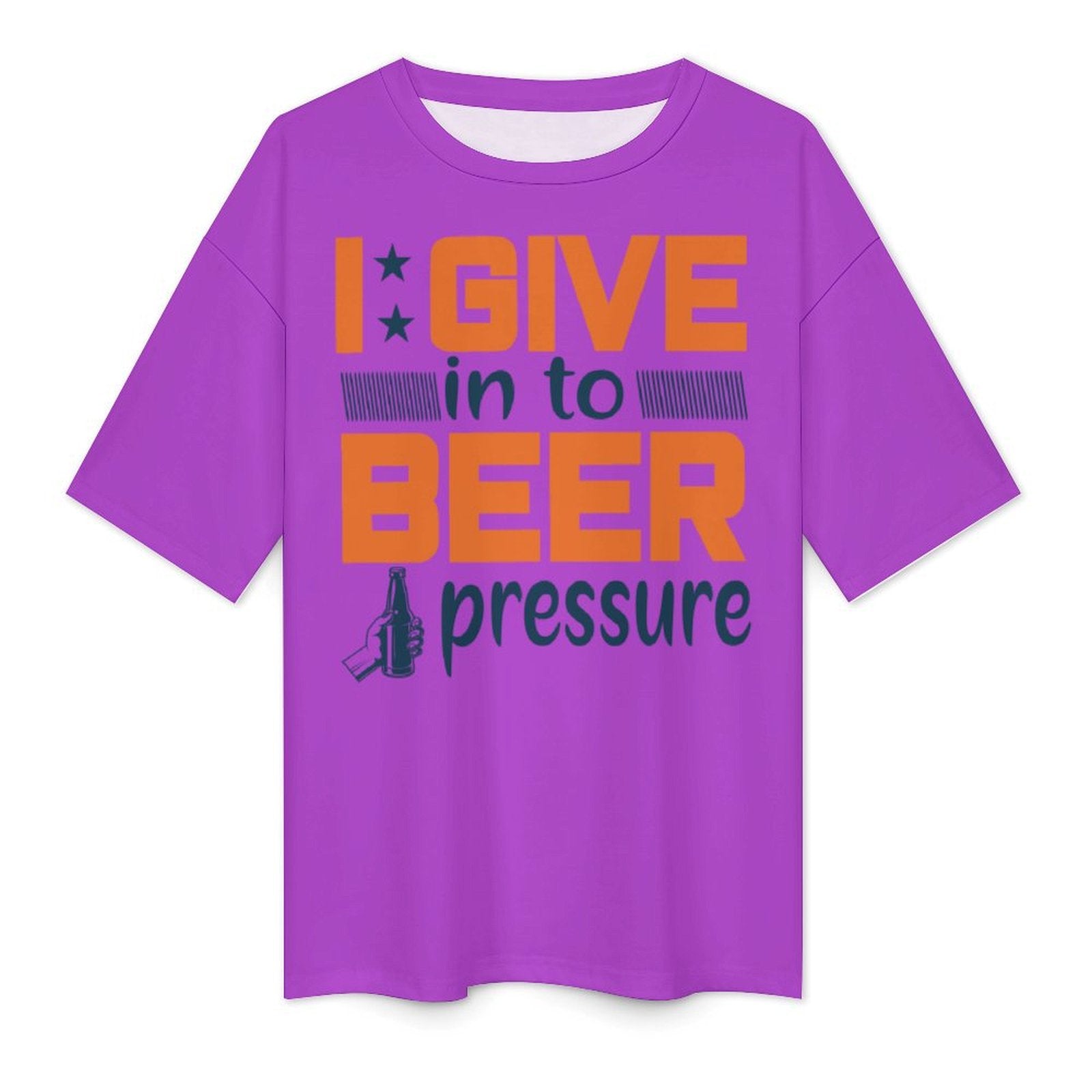 Men's Beer Pressure Typography Oversized T-shirt