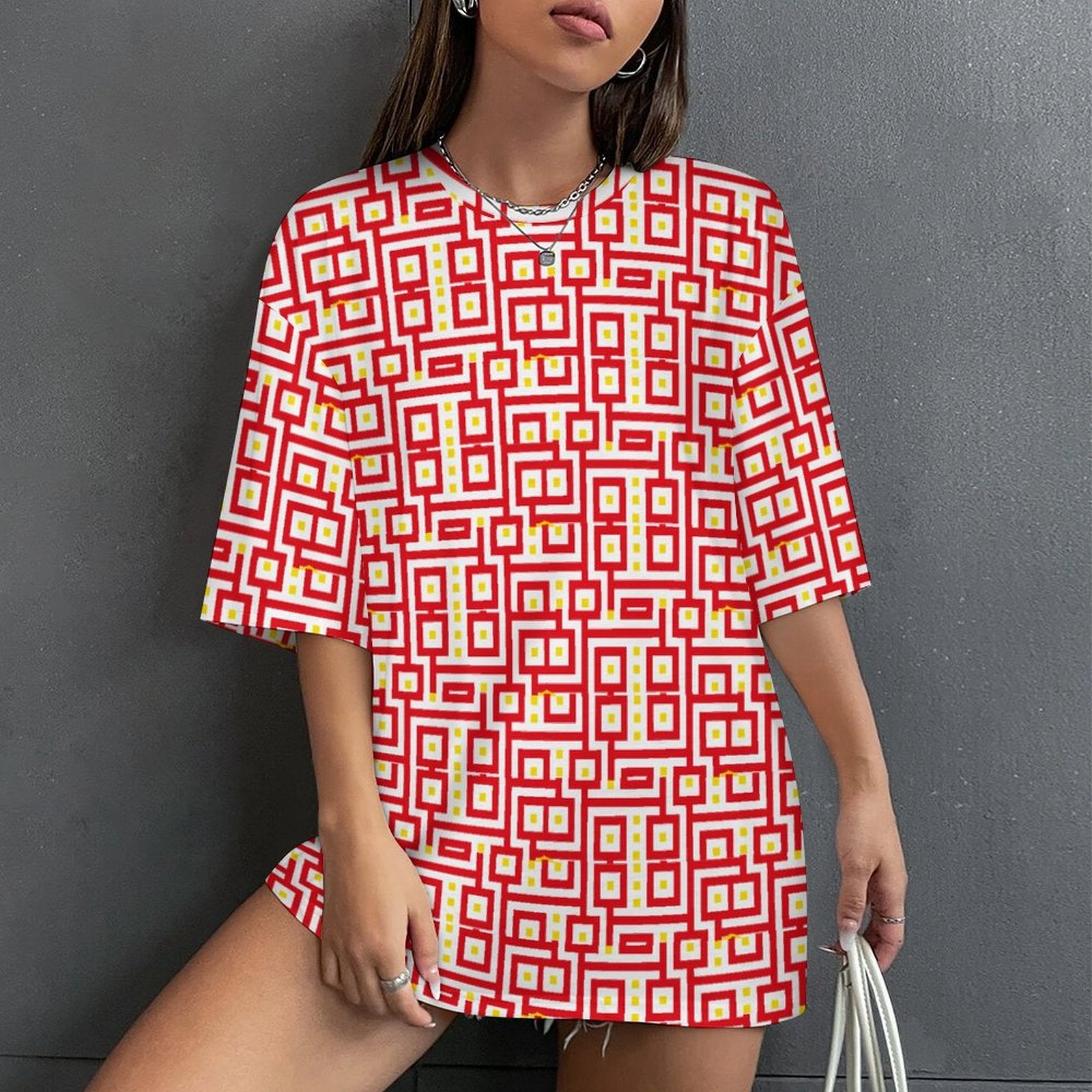 Women's Psychedelic Maze Acid & Punk Oversized T-shirt
