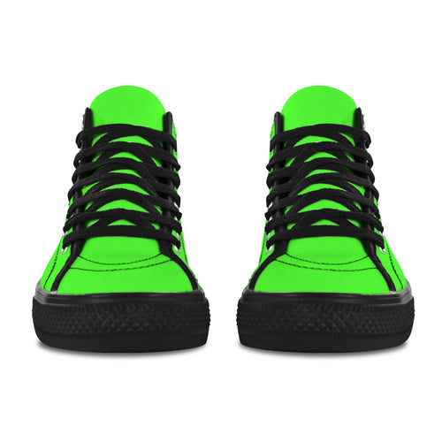 Men's Neon Green Solid High Top Shoes