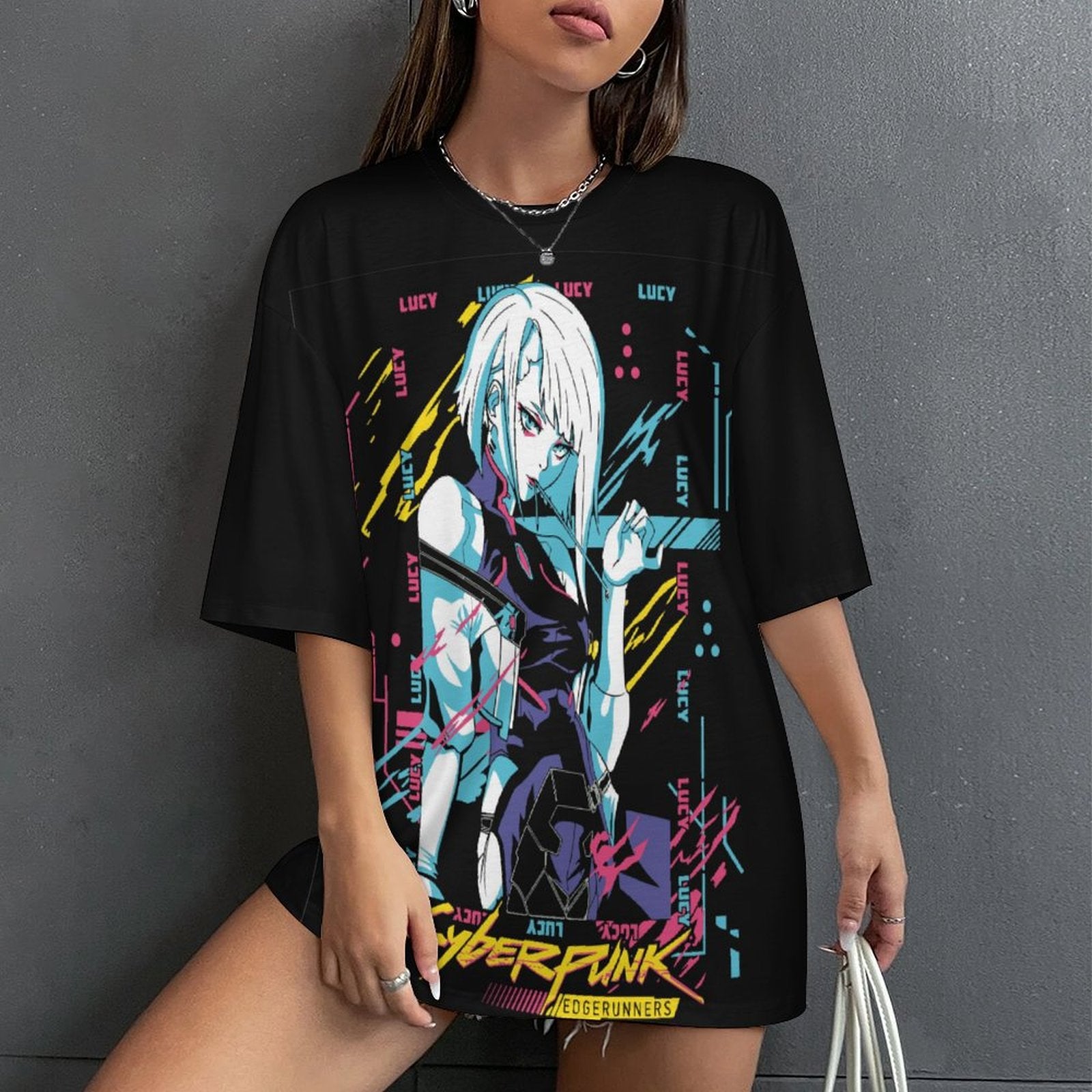 Women's Lucyna Cyberpunk EdgeRunners Anime Oversized T-shirt