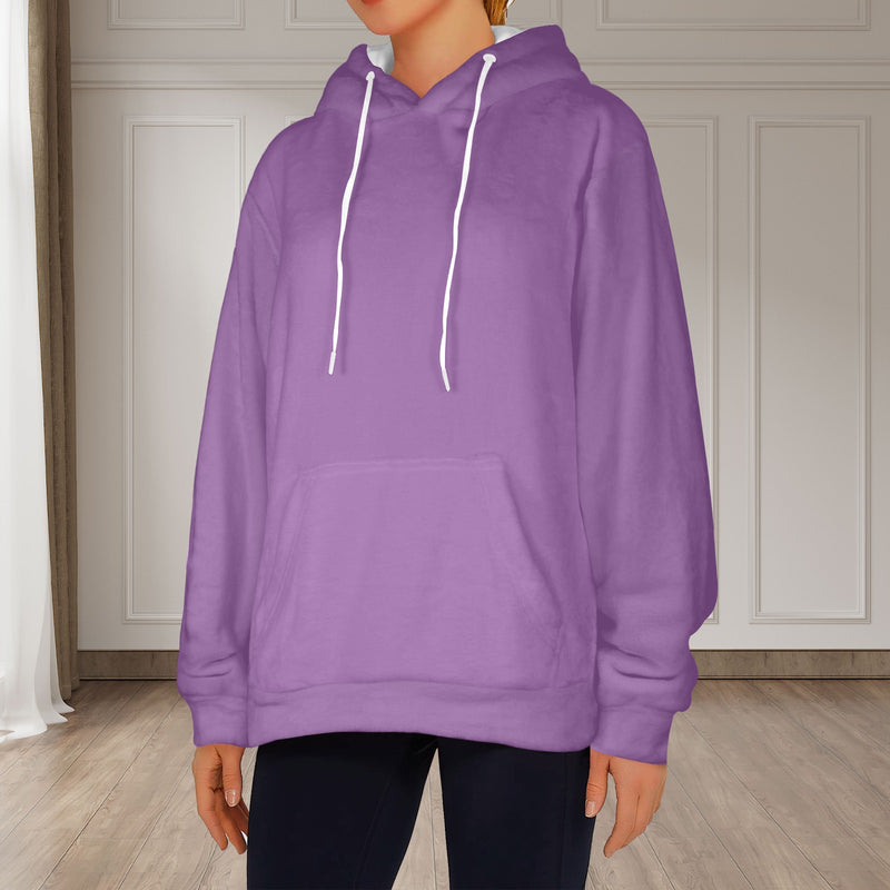 Women's French Lilac Solid Flannel Hoodie