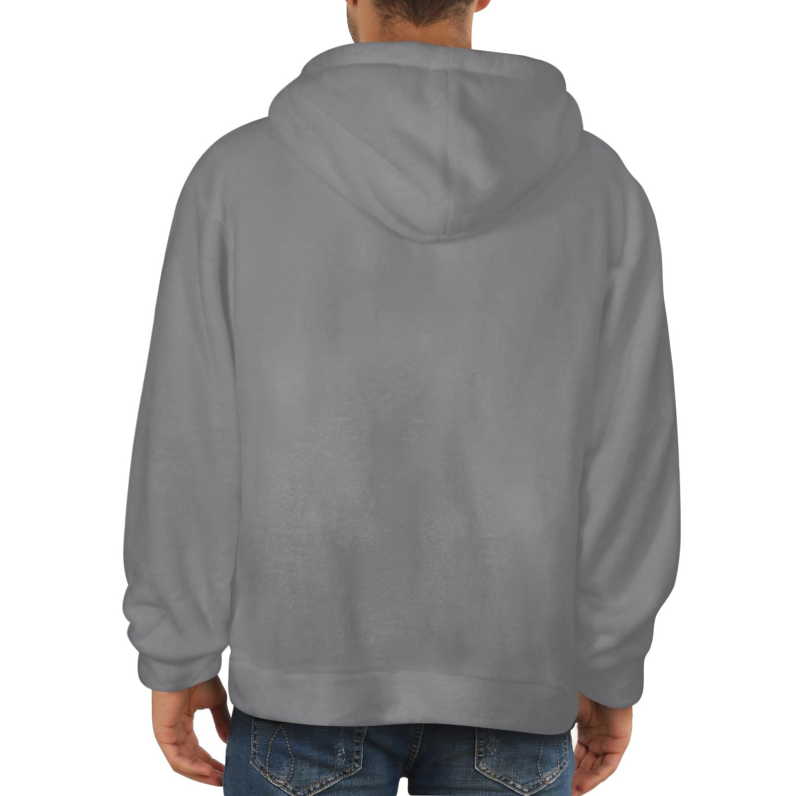 Men's Taupe Gray Solid Flannel Hoodie