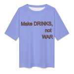 Men's Make Drinks Not War Typography Oversized T-shirt
