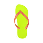 Women's Flurosent Yellow Solid Flip Flops