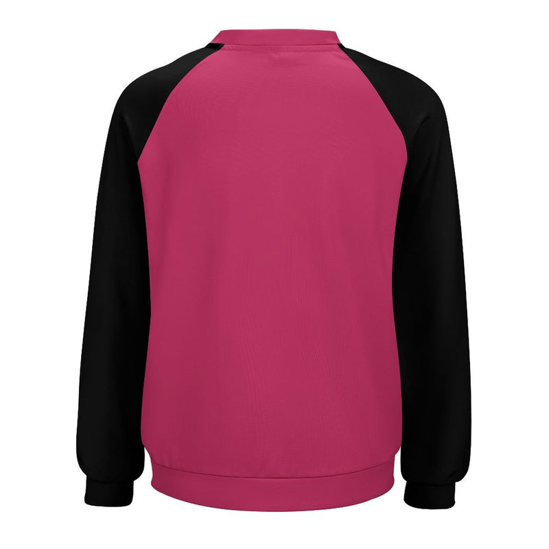 Women's Raspberry Rose & Black Solid Sweatshirt