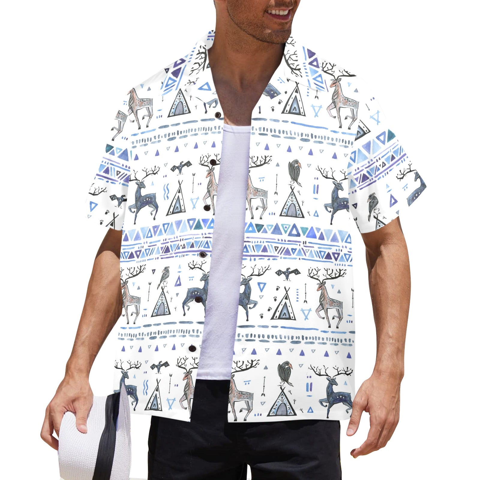 Men's Urban Art Abstract Half Sleeve Shirt