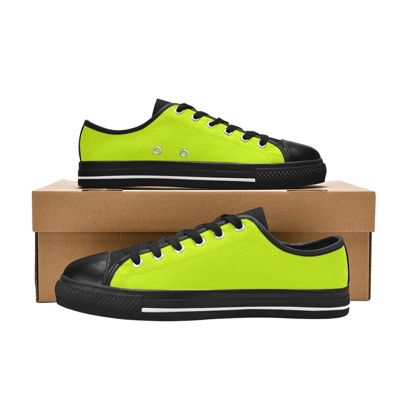 Men's Fluorescent Yellow Solid Low Top Shoes