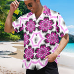 Men's Flower Spiral Abstract Half Sleeve Shirt