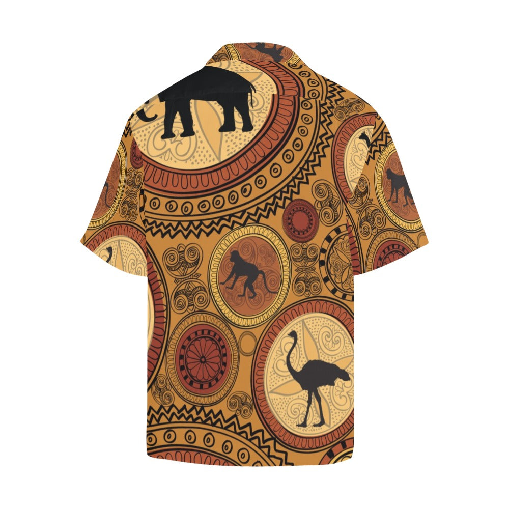 Men's Indian Art Abstract Half Sleeve Shirt