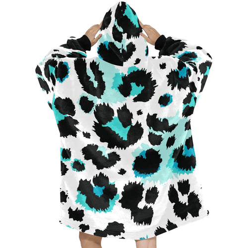 Men's Snow Leopard Print Abstract Blanket Hoodie