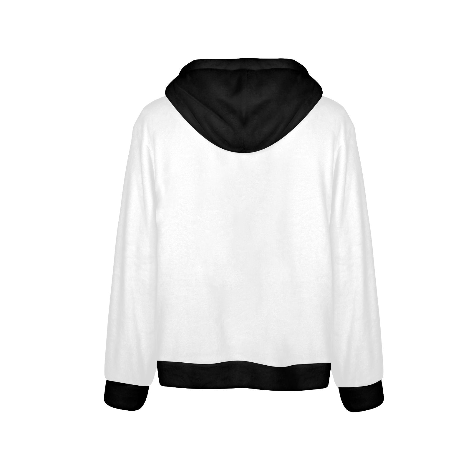 Men's White & Black Solid Flannel Hoodie