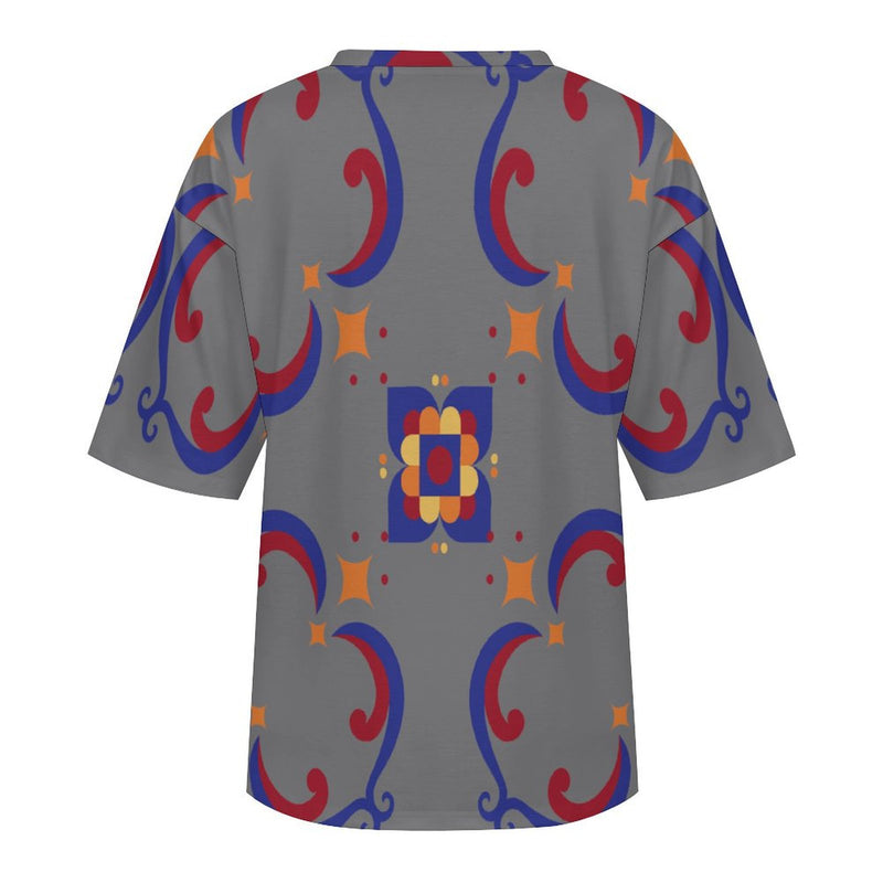 Men's Geometric Pattern Acid & Punk Oversized T-shirt