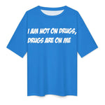 Men's Drugs on Me Typography Oversized T-shirt