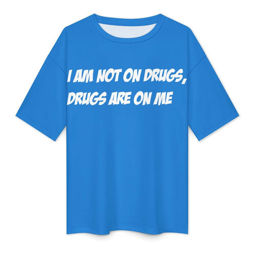 Men's Drugs on Me Typography Oversized T-shirt