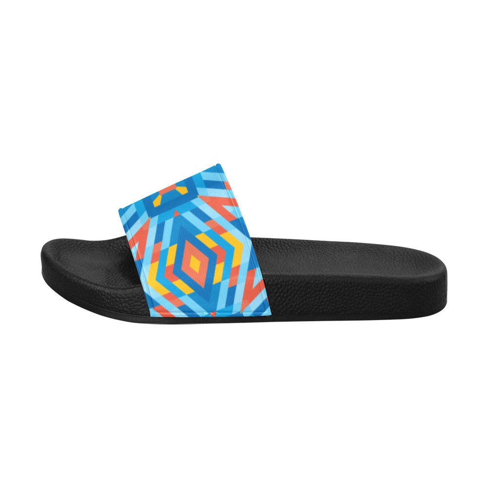 Women's Tribal Diamond Abstract Slider Sandals