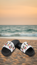 Men's Dancing Silhouette Tribal Print Sliders Sandal