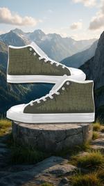 Men's Crocodile Print High Top Canvas Shoes