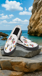 Men's Dancing Silhouette Tribal Print Slip-on Canvas Shoes