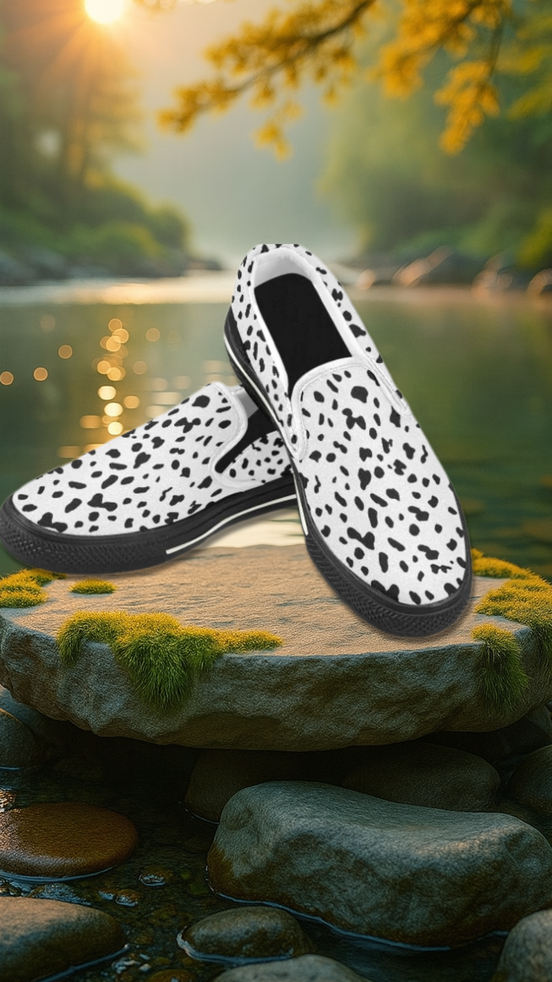 Women's Dalmatian Dog Print Slip-on Canvas Shoes