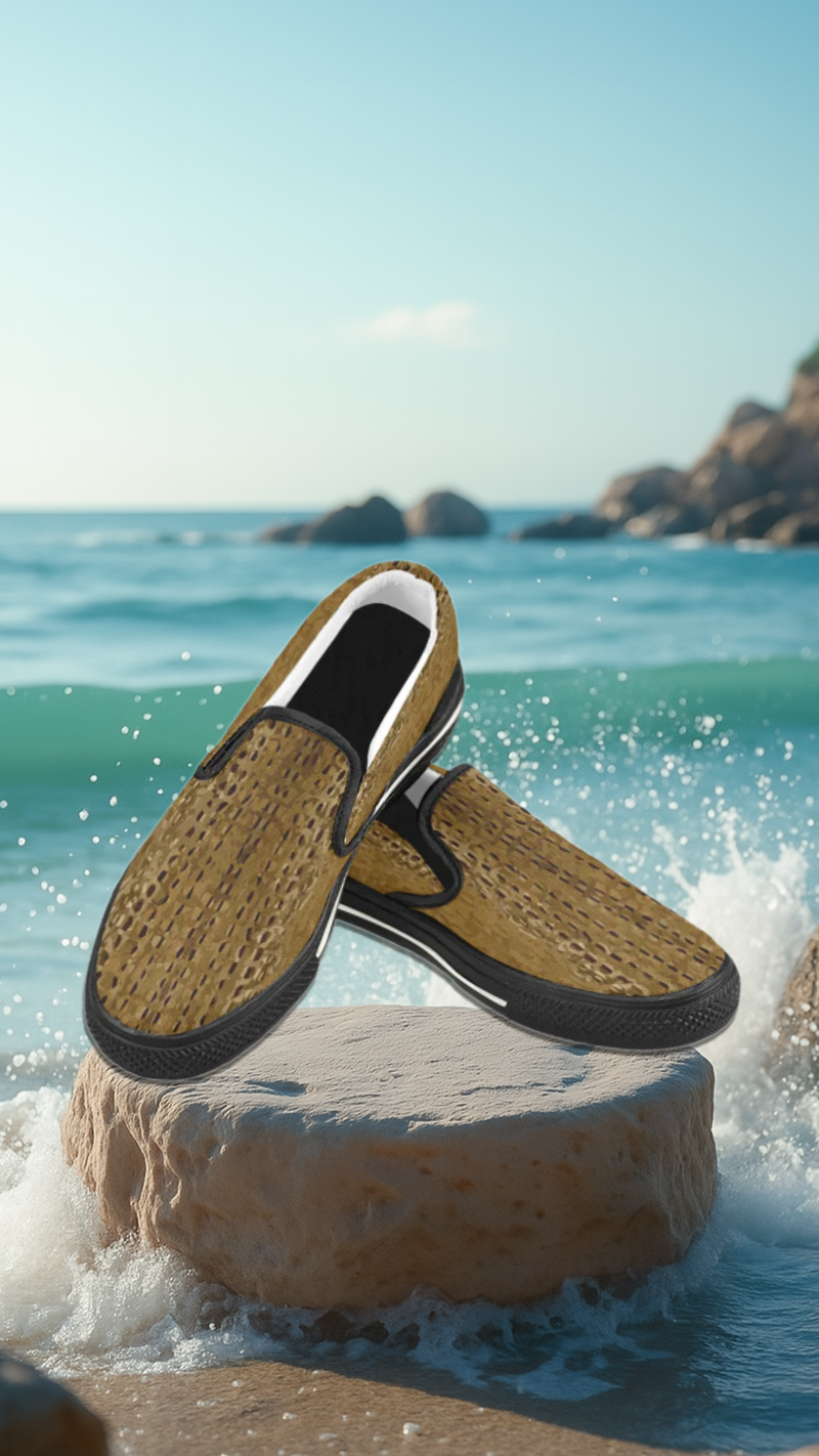 Women's Crocodile Print Slip-on Canvas Shoes