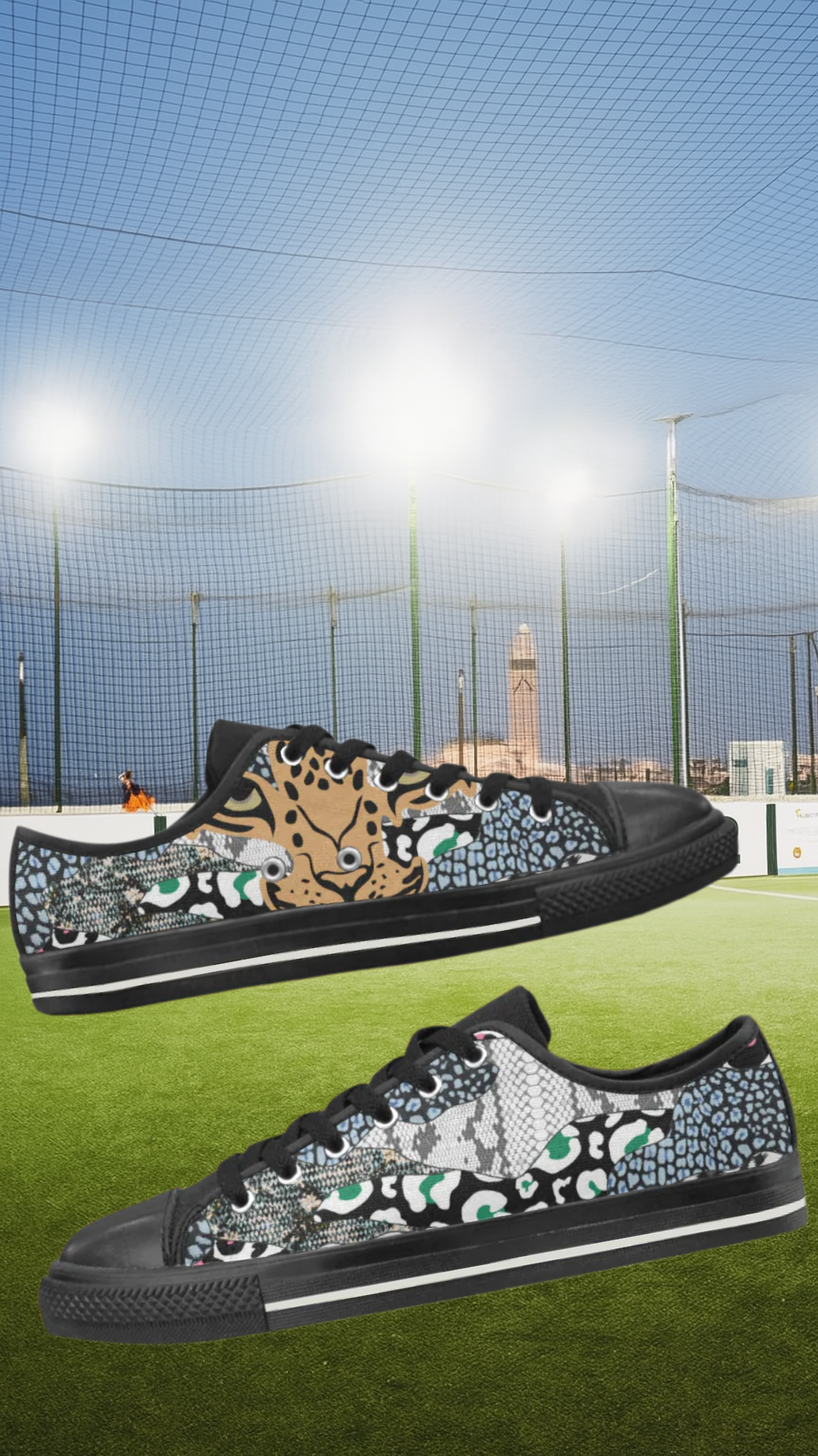 Men's Jungle Animal Print Canvas Low Top Shoes