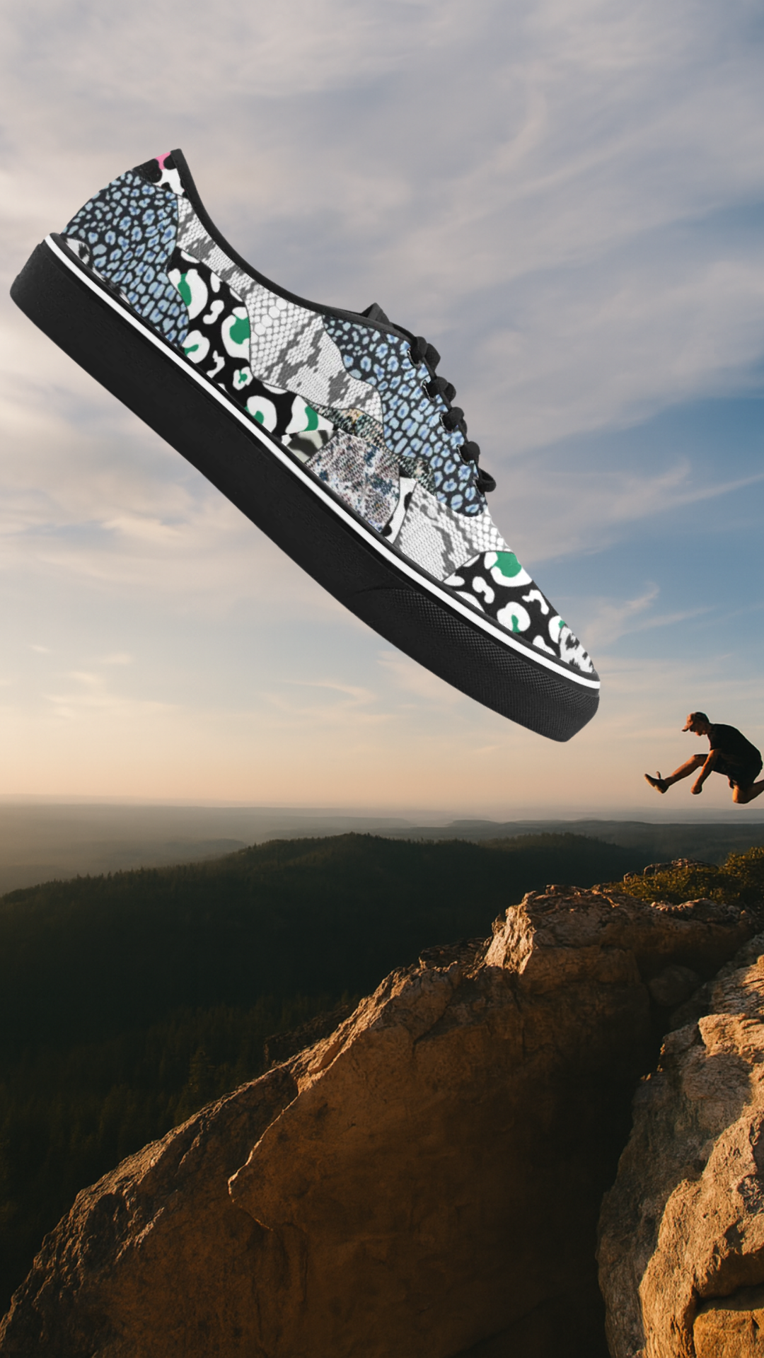 Men's Wild Animal Print Canvas Low Top Shoes