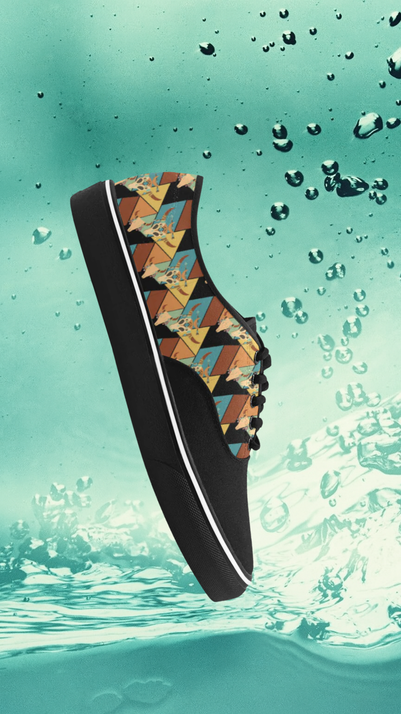 Men's Casual Skull Print Low Top Canvas Shoes