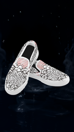 Men's Scribble Doodle Print Canvas Slip-on Shoes