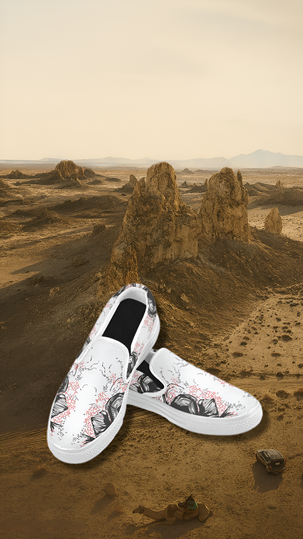 Men's Abstract Doodle Print Canvas Slip-on Shoes