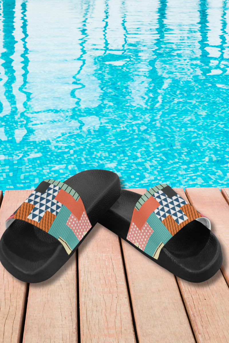 Women's Puzzle Casual Print Sliders Sandals