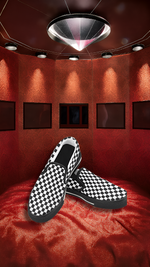 Men's Classic B/W Checks Print Slip-on Canvas Shoes