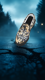 Men's Paint Splatter Dark Print Canvas Slip-on Shoes