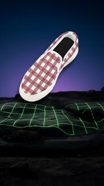 Women's Classic Red Checks Print Slip-on Canvas Shoes