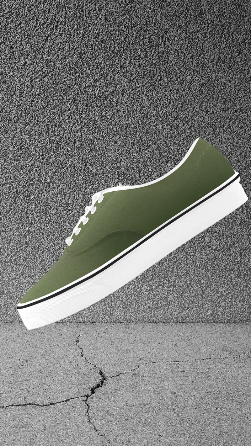 Men's Olive Gradient Print Low Top Canvas Low Top Shoes