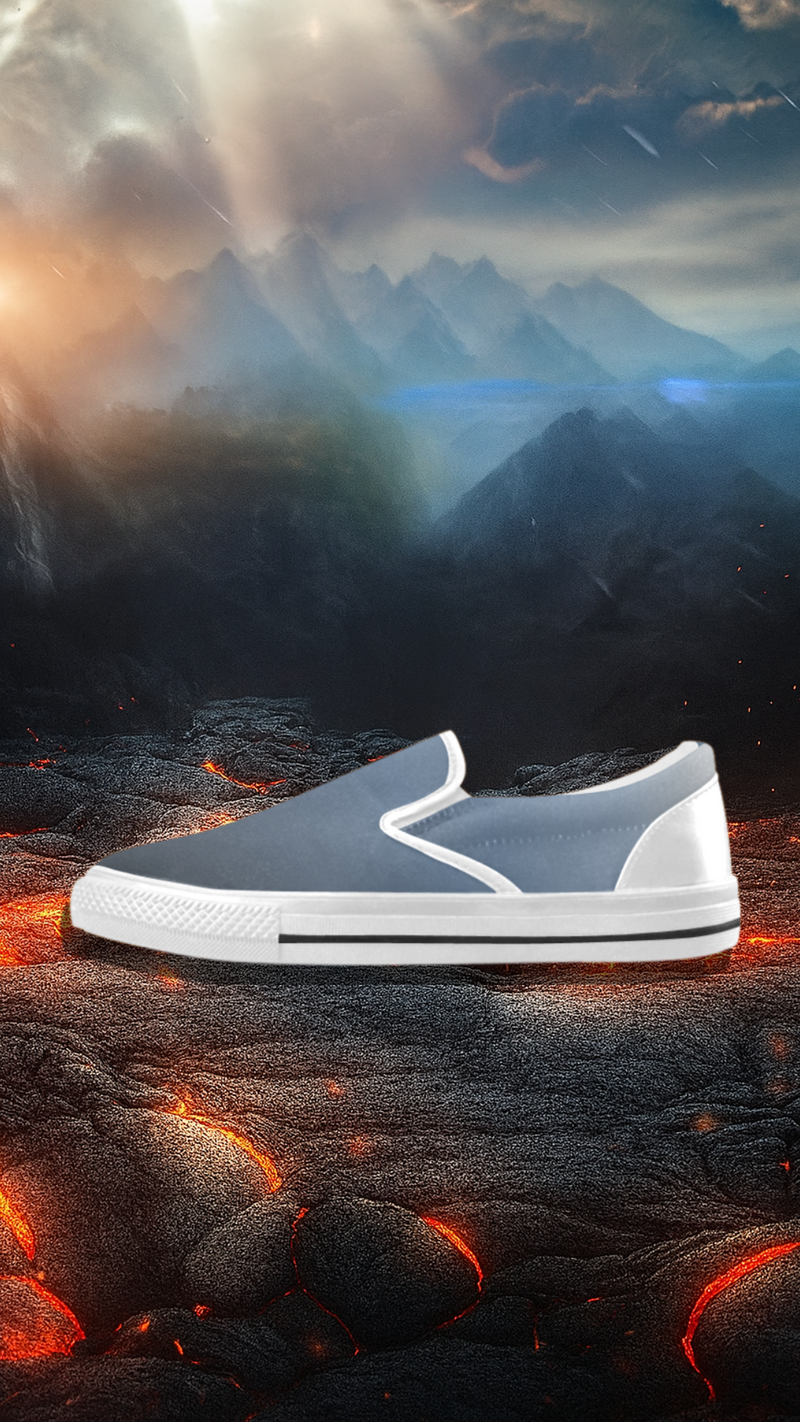 Men's Gradient Grey Solids print Slip-on Canvas Shoes