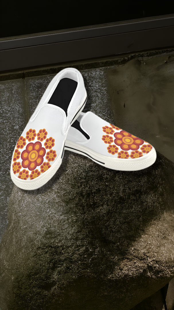 Men's Mandala Art Print Canvas Slip-on Shoes