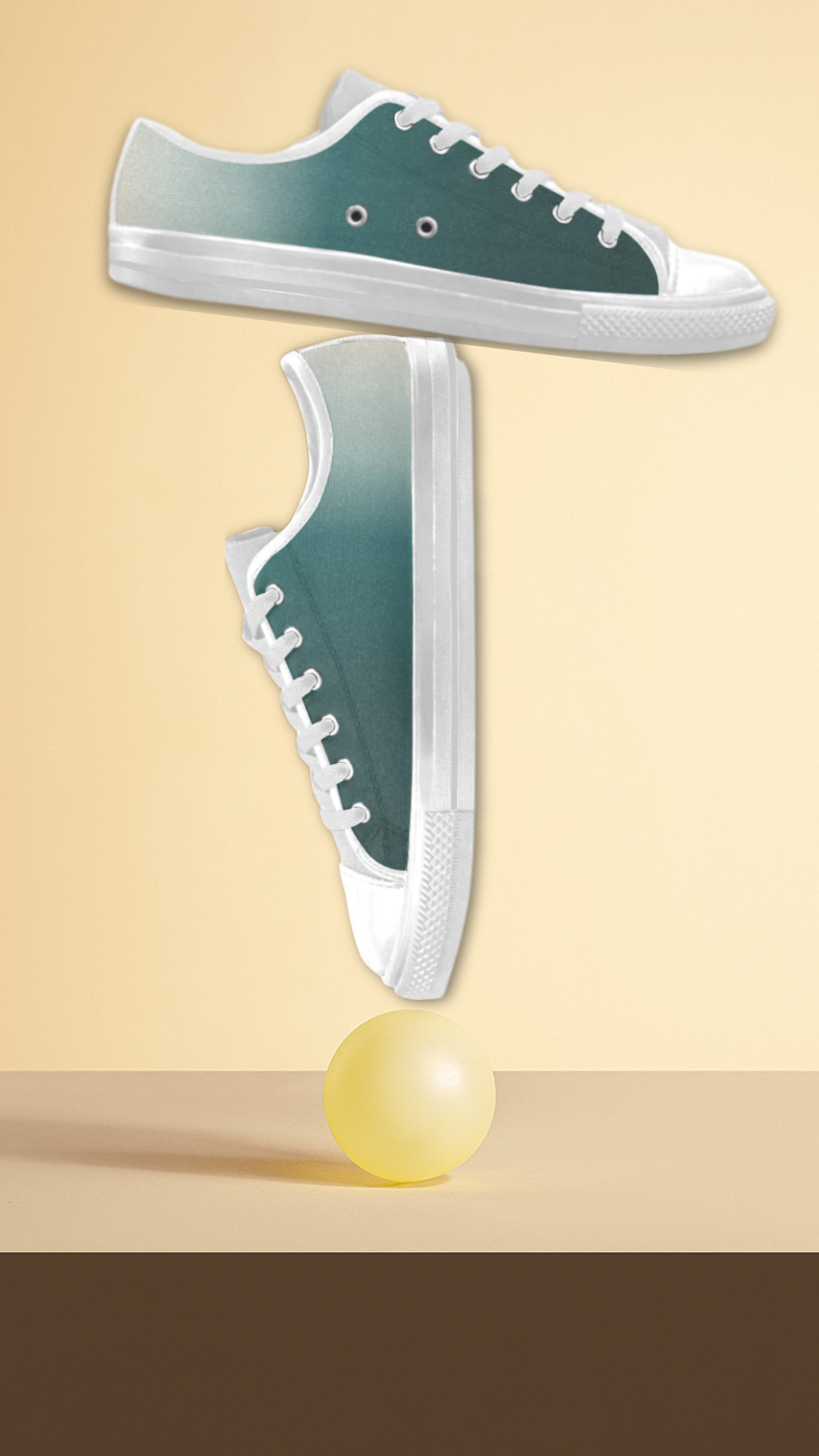 Men's Turquoise Gradient Print Low Top Canvas Shoes