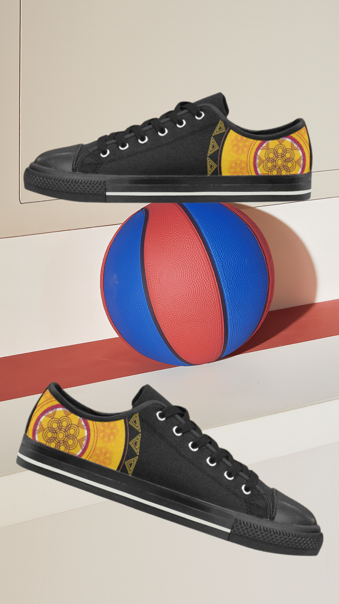 Men's Mandala Print Canvas Low Top Shoes