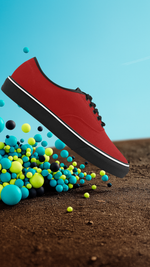 Men's Flaming Red Solids Print Low Top Canvas Shoes
